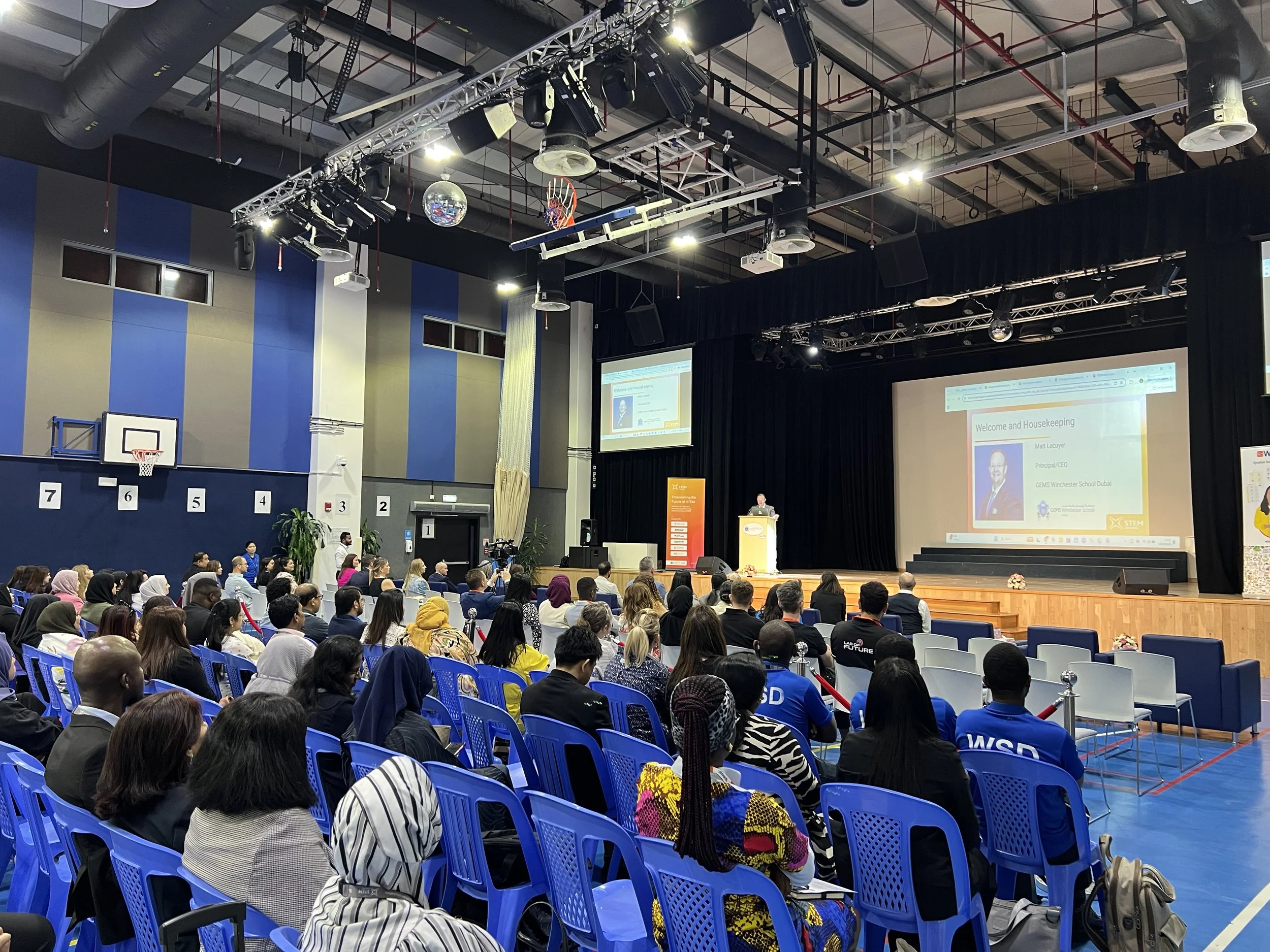 Teachers networking at STEMforAll 2025